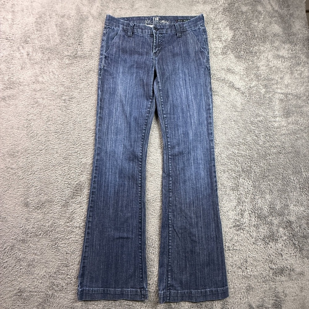 Mia Milano IT Jeans 27x32 Womens Flare Leg Dark Wash Y2K Vintage Denim Stretch